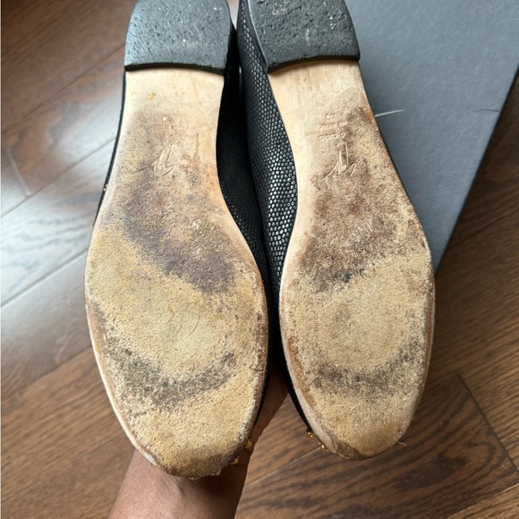 Giuseppe Zanotti Black Leather Malika Spiked Cap Toe Ballet Flats| Size 40 - Picture 5 of 7